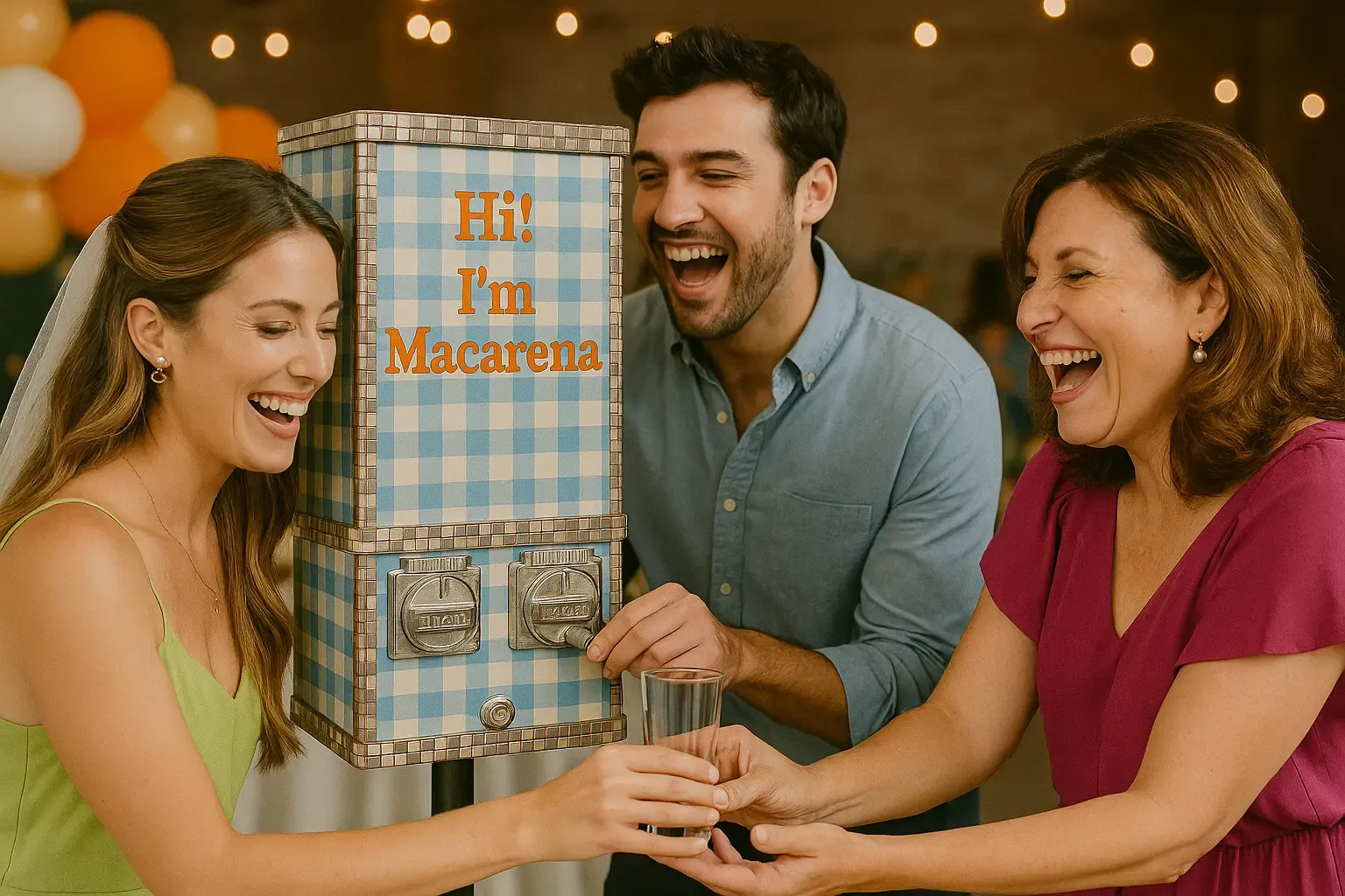 Máquina de stickers Macarena en despedido de soltera